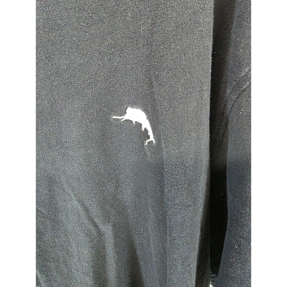 Tommy Bahama Men’s Cotton Short Sleeve Black T-shirt Gray collar Size Large - Picture 3 of 6